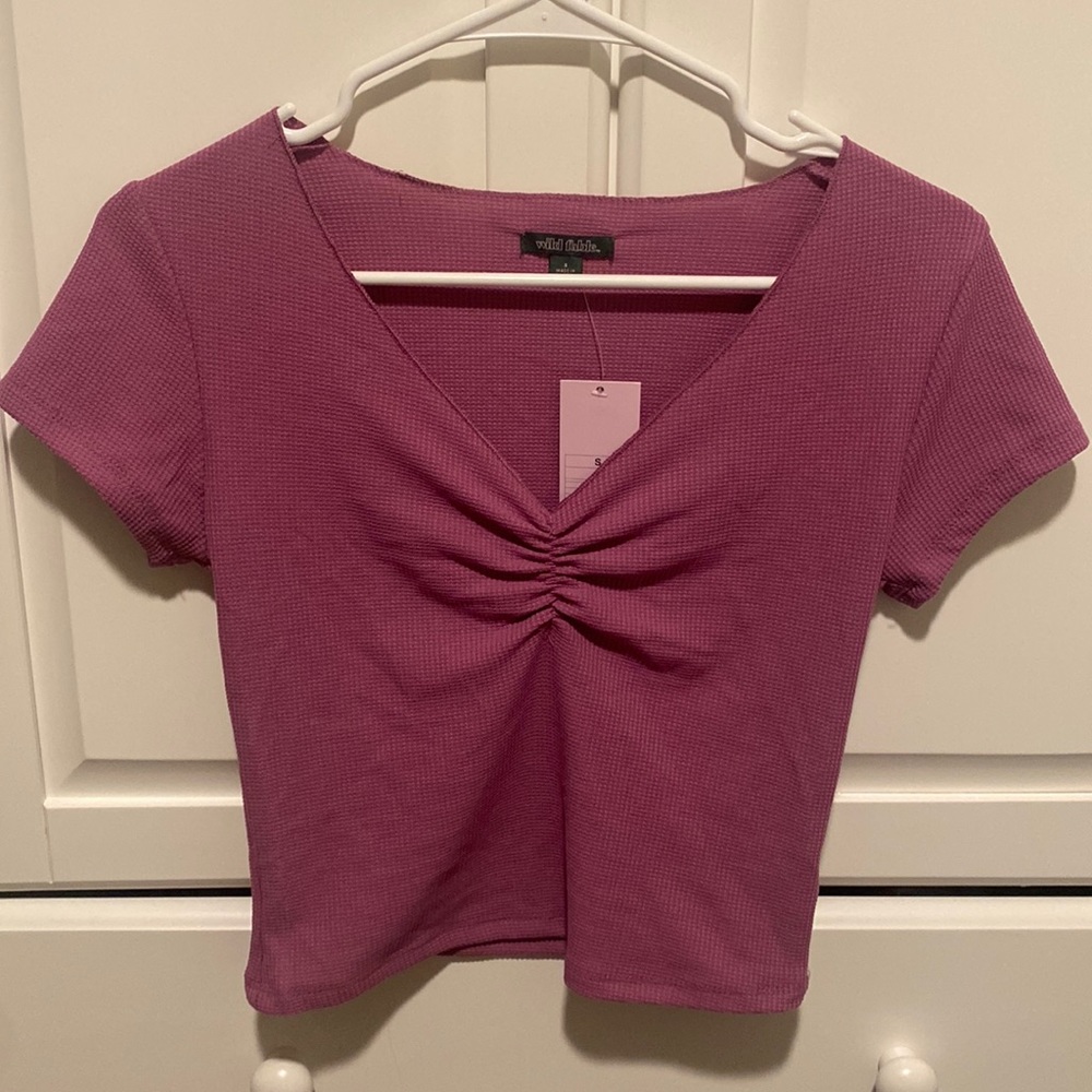 “vibrant purple” waffle knit target top